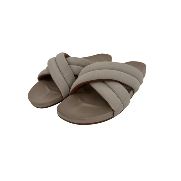 Olukai Womens Hila Beige Slide Sandals Size 8 - Picture 1 of 7